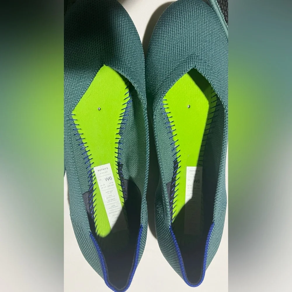 Rothy's Teal Women's Flats Sz 6 - Picture 3 of 10